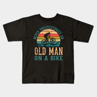 Funny Sarcastic Old Man Cyclist Mountain Bike Rider Kids T-Shirt